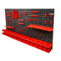 30-Bin Wall Mounted Storage Organizer Garage Tool Rack Black Red