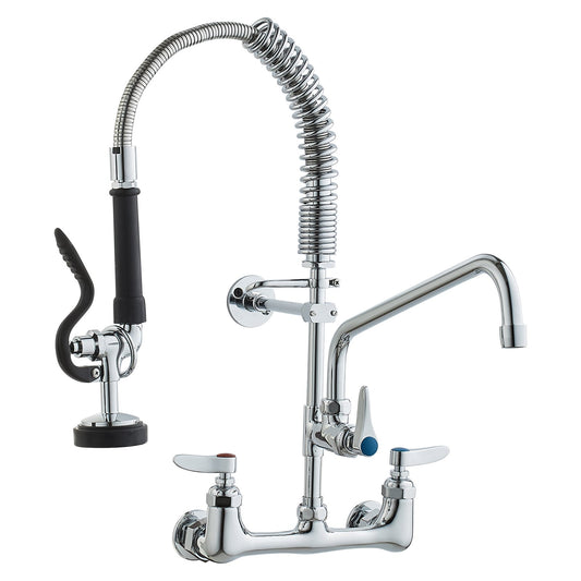 Cefito Commercial Faucet 21" Pre-Rinse Sprayer 8" Center Wall