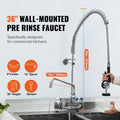 Commercial Faucet with Pre-Rinse Sprayer, 36