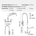 Commercial Faucet with Pre-Rinse Sprayer, 36
