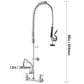 Commercial Faucet with Pre-Rinse Sprayer, 36