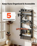 Gun Rack Wall Mount Heavy Duty Steel 5 Rifle Shotgun MOLLE Magazine