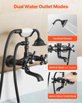 Wall Mount Clawfoot Tub Faucet Oil-Rubbed Bronze Handheld Shower