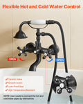 Wall Mount Clawfoot Tub Faucet Oil-Rubbed Bronze Handheld Shower