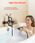 Wall Mount Clawfoot Tub Faucet Oil-Rubbed Bronze Handheld Shower