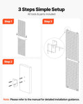 3x Grid Wall Panels 610x1828mm Black Wire Display Rack Storage