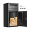 90.9cm Galvanized Steel Parcel Mailbox Lock Anti-Theft Black