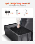 90.9cm Galvanized Steel Parcel Mailbox Lock Anti-Theft Black