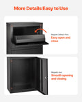90.9cm Galvanized Steel Parcel Mailbox Lock Anti-Theft Black