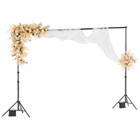 Backdrop Stand, 298 x 300 cm Adjustable Photo Backdrop Stand Kit, Portable Background Backdrop Stand with 4 Crossbars, Heavy Duty Projector Screen Stand, for Wedding, Photo Video Studio & Party