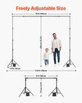 VEVOR Backdrop Stand Kit 2x Tripod Photography Studio Party 2m
