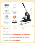Button Maker Machine 58mm Pin Maker 500pcs Parts DIY Badges Black