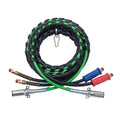 15FT Semi Truck Air Lines Kit, 3-in-1 Air Hoses & ABS Power Line for Semi Truck Trailer Tractor, 7-Way Plug Electrical Cord Cable and Rubber Air Lines Hose Assembly Kit with Hook & Teflon Tape