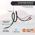 12FT Semi Truck Air Lines Kit, 3-in-1 Air Hoses & ABS Power Line for Semi Truck Trailer Tractor, 7-Way Plug Electrical Cord Cable and Rubber Air Lines Hose Assembly Kit with Hook & Teflon Tape