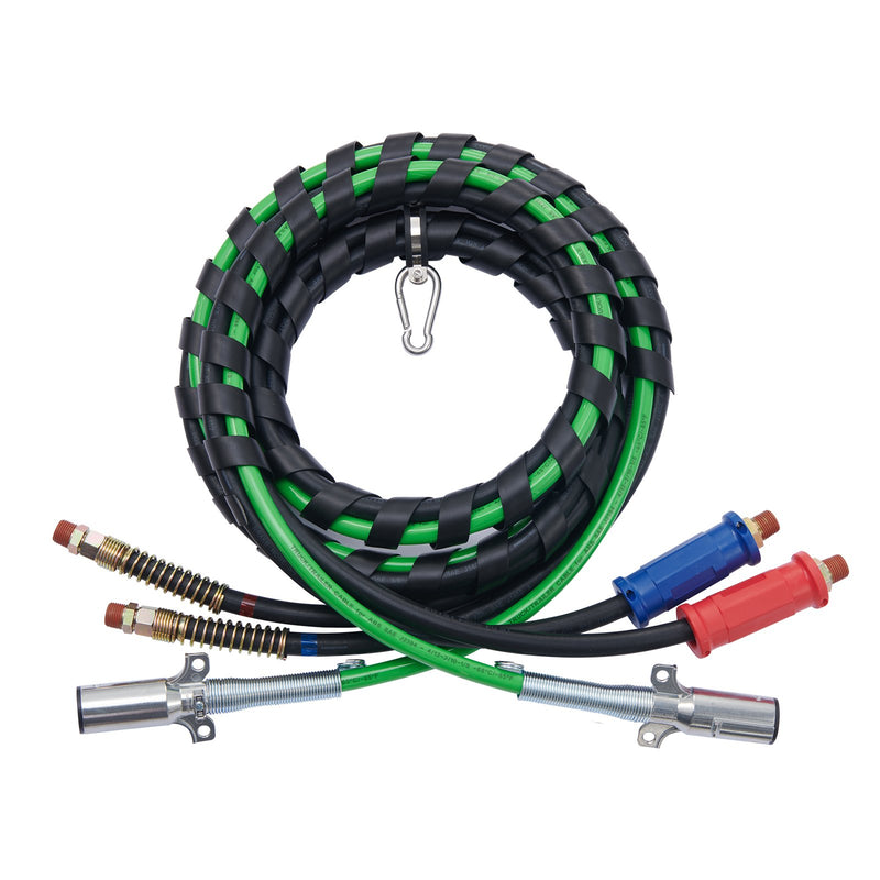 12FT Semi Truck Air Lines Kit 7-Way Plug ABS Power Line Hose