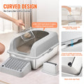 Stainless Steel Cat Litter Box XL 152mm Deep Enclosed Odour-Free