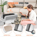 Stainless Steel Cat Litter Box XL 152mm Deep Enclosed Odour-Free