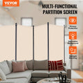4 Panel Room Divider Folding Privacy Screen Partition Beige