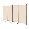 4 Panel Room Divider Folding Privacy Screen Partition Beige