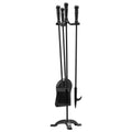 Fireplace Tool Set 4 Piece Wrought Iron Black Indoor Outdoor Fire