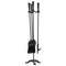 Fireplace Tool Set 4 Piece Wrought Iron Black Indoor Outdoor Fire