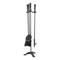 Fireplace Tool Set 4 Piece Wrought Iron Black Indoor Outdoor Fire