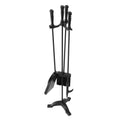 Fireplace Tool Set 4 Piece Wrought Iron Black Indoor Outdoor Fire