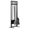 Fireplace Tool Set 5 PCS Black Wrought Iron with Stand Poker