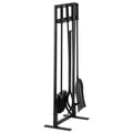 Fireplace Tool Set 5 PCS Black Wrought Iron with Stand Poker