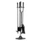 Fireplace Tool Set 5 Piece Black Wrought Iron Indoor Outdoor Fire