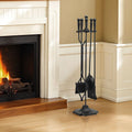 Fireplace Tool Set 5 Piece Black Wrought Iron Indoor Outdoor Fire