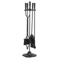 Fireplace Tool Set 5 Piece Black Wrought Iron Indoor Outdoor Fire