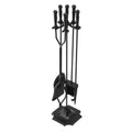 Fireplace Tool Set 5 Piece Black Wrought Iron Indoor Outdoor Fire