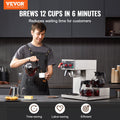 12 Cup Commercial Drip Coffee Maker 3 Glass Carafes 3 Warmers