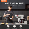 12 Cup Commercial Drip Coffee Maker 3 Glass Carafes 3 Warmers