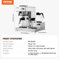 12 Cup Commercial Drip Coffee Maker 3 Glass Carafes 3 Warmers