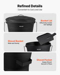 Ash Bucket 4 Piece Set 9.8L Metal Fireplace Wood Stove Fire Pit