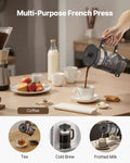 VEVOR French Press Coffee Maker 1L Borosilicate Glass Stainless Steel