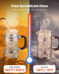 French Press Coffee Maker 1L Borosilicate Glass Stainless Steel