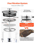 French Press Coffee Maker 1L Borosilicate Glass Stainless Steel