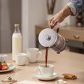 French Press Coffee Maker 1L Borosilicate Glass Stainless Steel
