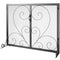 Fireplace Screen 2-Panel 990x802MM Iron Mesh Spark Guard Black