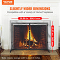 Fireplace Screen 2-Panel 990x802MM Iron Mesh Spark Guard Black