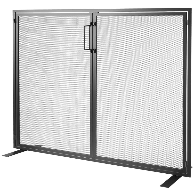 Fireplace Screen 1 Panel Door 990x780mm Iron Mesh Spark Guard