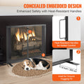 Fireplace Screen 1 Panel Door 990x780mm Iron Mesh Spark Guard