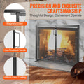 Fireplace Screen 1 Panel Door 990x780mm Iron Mesh Spark Guard