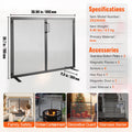 Fireplace Screen 1 Panel Door 990x780mm Iron Mesh Spark Guard