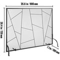 Fireplace Screen Single Panel, Sturdy Iron Mesh Fireplace Screen, 906(L) x720(H)MM Spark Guard Cover, Simple Installation, Free Standing Fire Fence Grate for Living Room Home Decor Modern