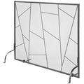 Fireplace Screen Single Panel, Sturdy Iron Mesh Fireplace Screen, 906(L) x720(H)MM Spark Guard Cover, Simple Installation, Free Standing Fire Fence Grate for Living Room Home Decor Modern