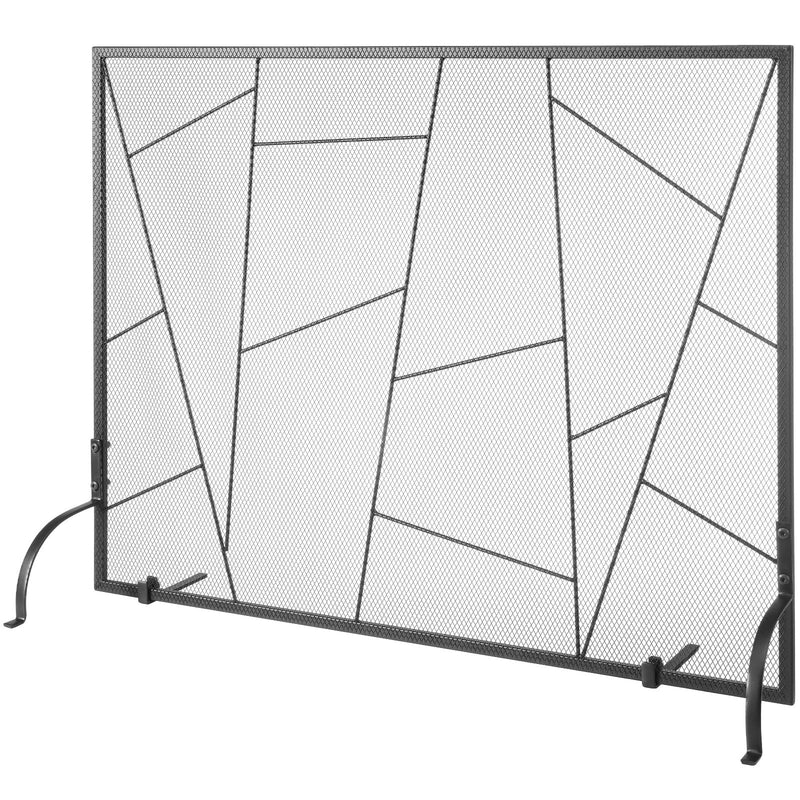Fireplace Screen Single Panel 906x720mm Iron Mesh Spark Guard